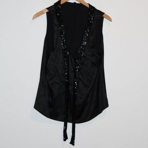 Theory Silk Blouse with beaded ties